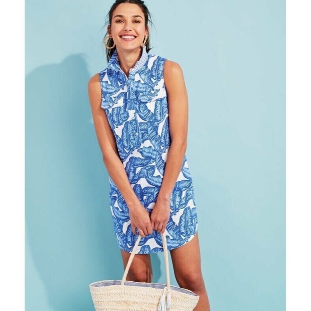 NWT Vineyard Vines banana leaf shirtdress - Picture 1 of 7
